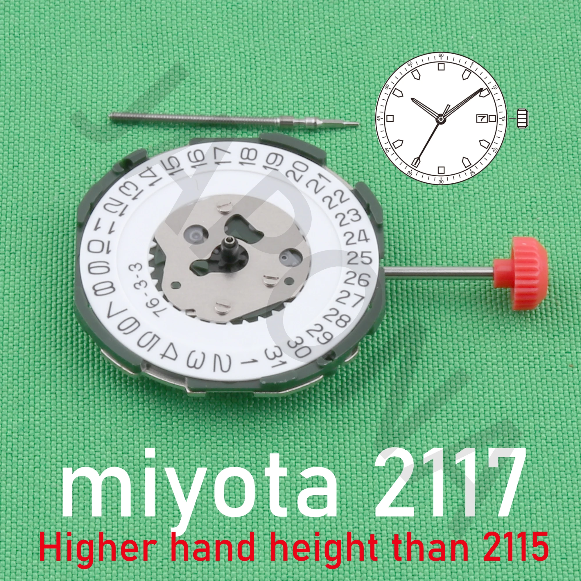 2117 movement miyota 2117-3 movement Higher hand height than