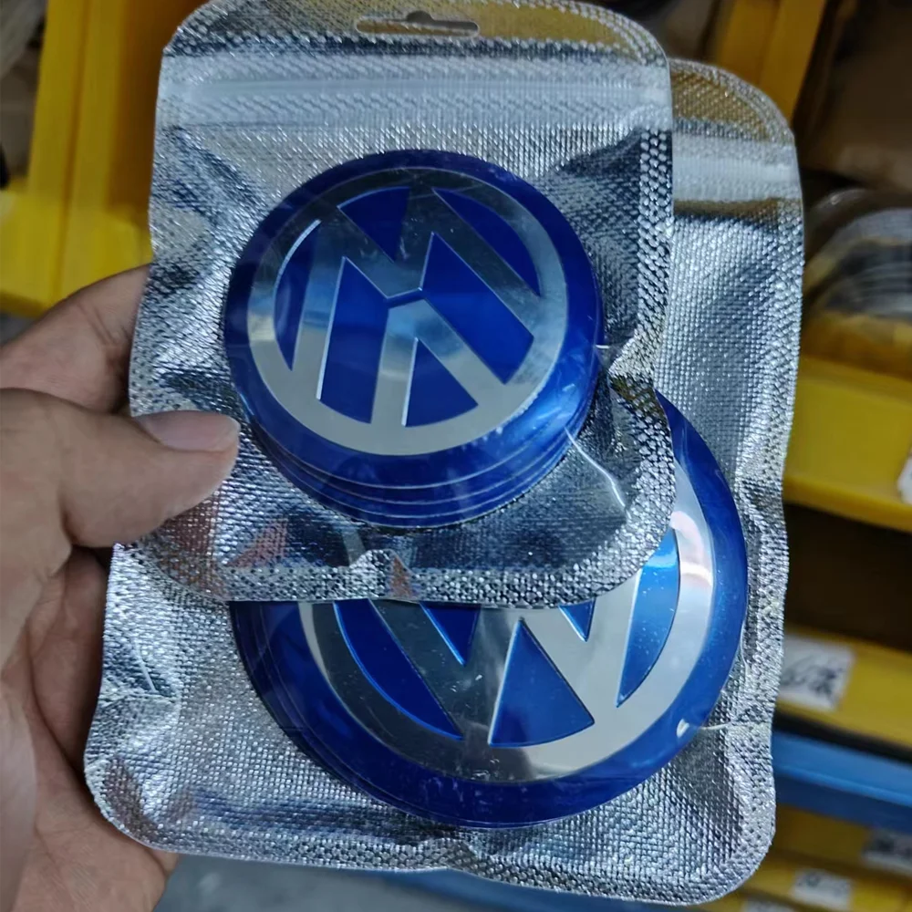 4개 70/80/90/100/120mm 알루미늄 자동차 휠 센터 허브 캡 스티커 (폭스바겐 VW R GTI 골프 5 7 비틀 폴로 파사트 b6 티구안 용)