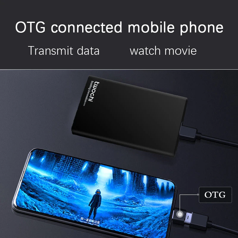 TWOCHI\'\'2TB 1 테라바이트 슈퍼 외장형 하드 디스크 USB3.0 HDD 스토리지 (PC, Mac,Tablet, Xbox, PS4,TV 용): 무료 디자인을위한 로고 추가