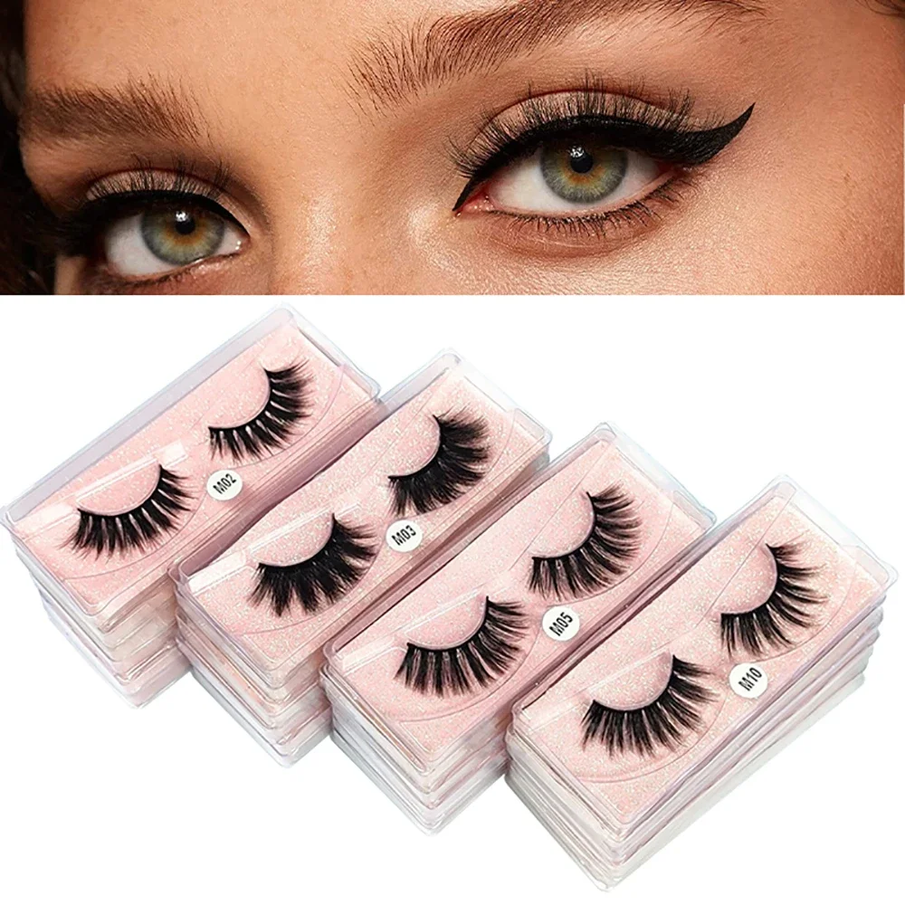 

20 Pairs Faux Mink Lashes Natural Fluffy Wispy False Eyelashes Pack Makeup Soft Thick Fake Eyelash 3d Mink Lashes Bulk