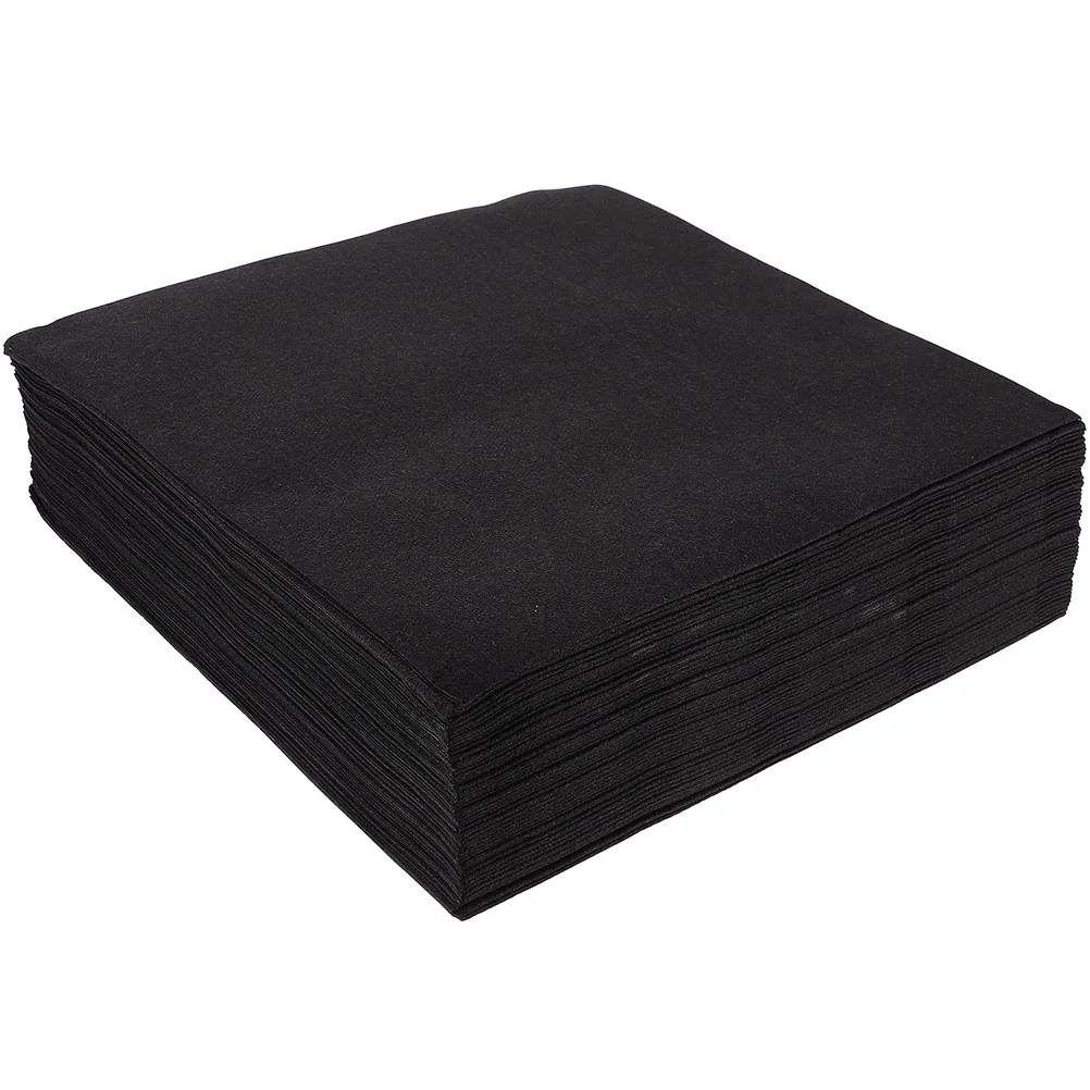 

100 Pcs Wedding Table Decoration Hotel Western Food Black 4040 (50 Pieces) Party Napkins Dinner Use