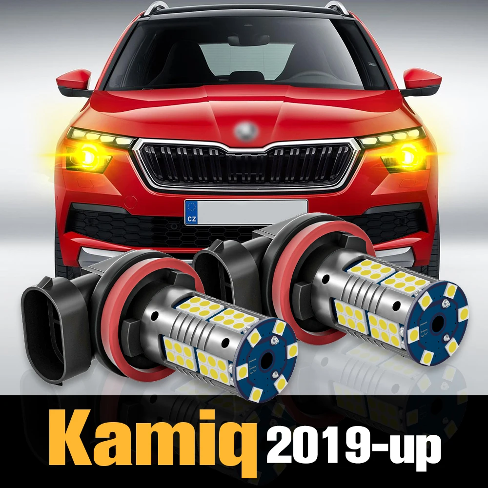 

2pcs Canbus LED Fog Light Lamp Accessories For Skoda Kamiq 2019 2020 2021