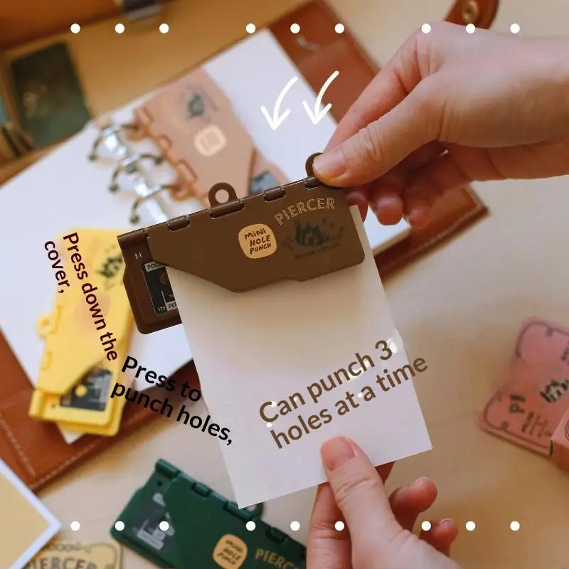 1Pcs 루스 리프 노트북 M5/A7 휴대용 바인더 펀칭기 3홀 4mm 카드 홀 펀치 사무용품