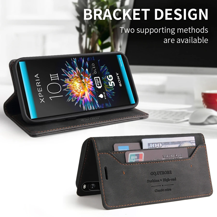 Premium Magnetic Anti-Theft Leather Wallet Case