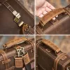 Genuine Leather Vintage NASVA Men's Backpack Crossbody Bag Handbag Satchel Messenger Bag  Leather Laptop Pouch 5