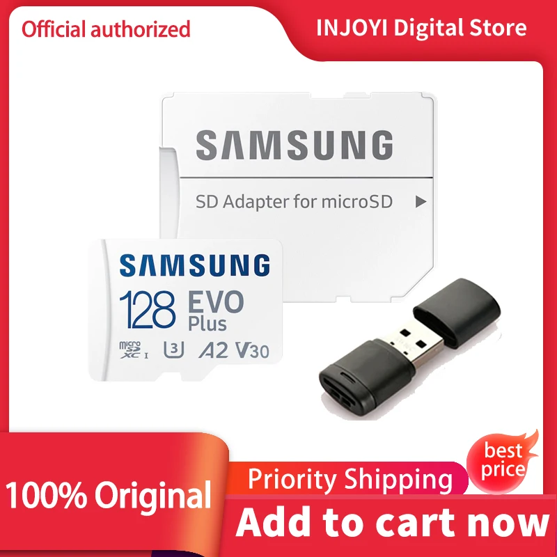 Carte mémoire micro SD Evo Plus 128Go avec adaptateur SD Samsung