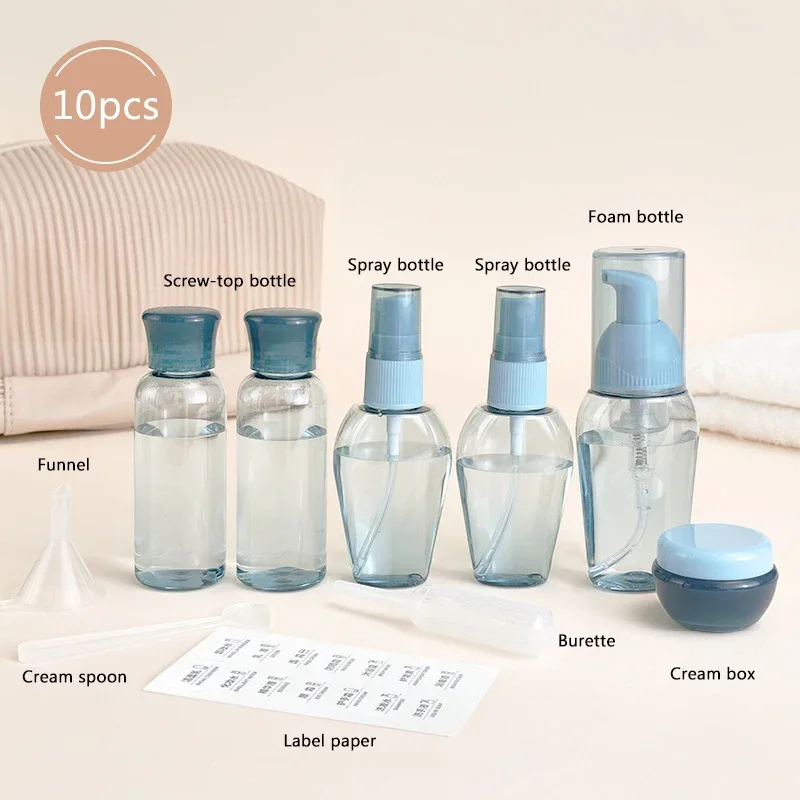 

10Pcs Portable Travel Set-bottling Perfume Cosmetics Spray Lotion Essence Face Cream Refillable Liquid Bottles Empty Container
