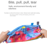 Libro de tela con cola de Animal, libro emergente para morder, iluminación educativa, educación temprana, juguetes cognitivos infantiles de 0 a 3 años - Imagen 4