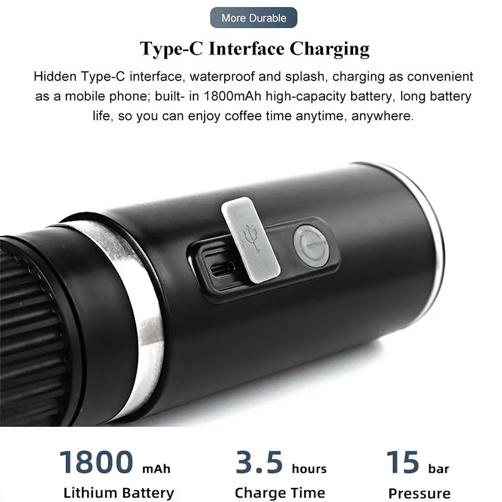 3-in-1 Electric Wireless Heating Coffee Machine Fit for Nespresso Dolce Gust Capsule/Powder Electric Coffee Pot for Camping 3