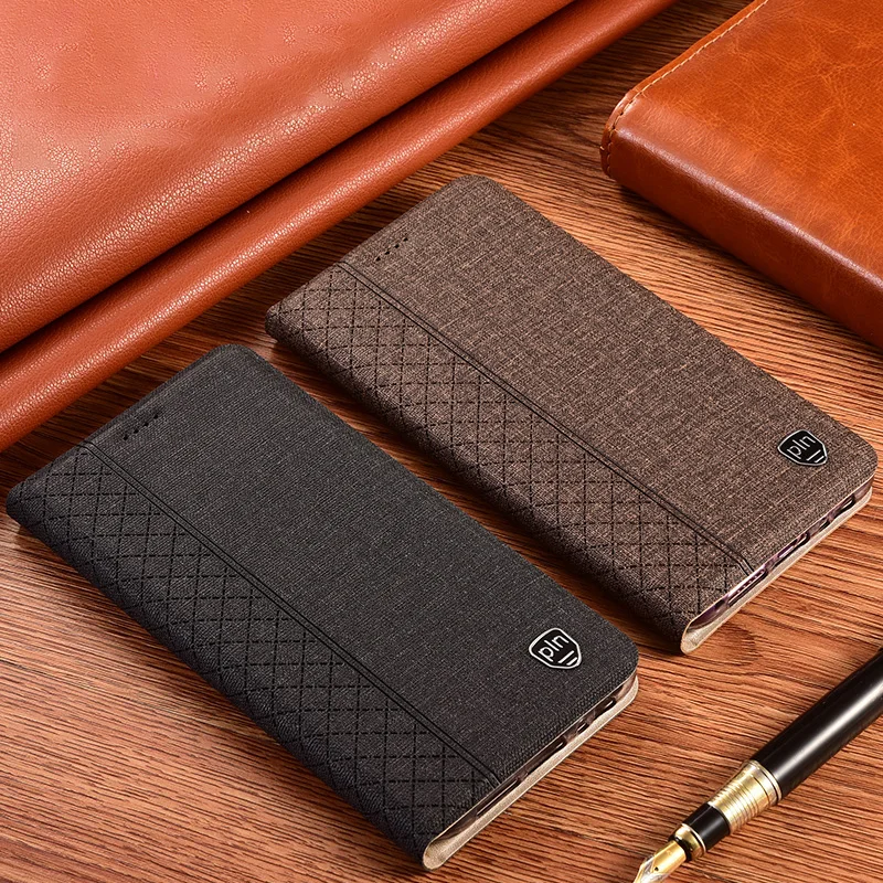 

Business Cloth Leather Case for XiaoMi Black Shark 1 2 3 3s 4 4s 5 RS Pro Magnetic Phone Flip Cover With Kickstand