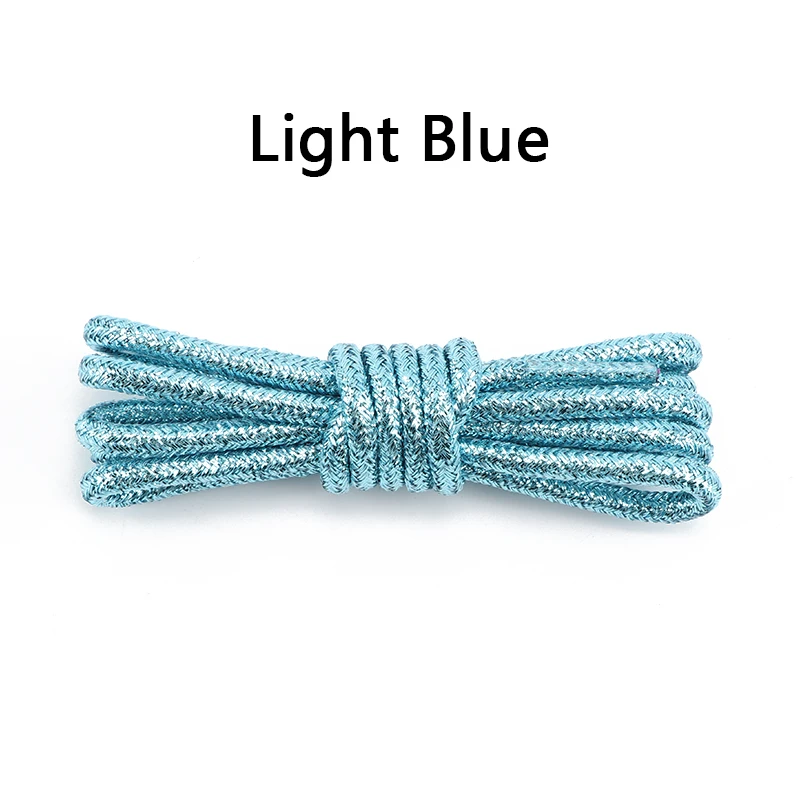Radiant Metallic Glitter Round Shoelaces in Vibrant Gradient Hues