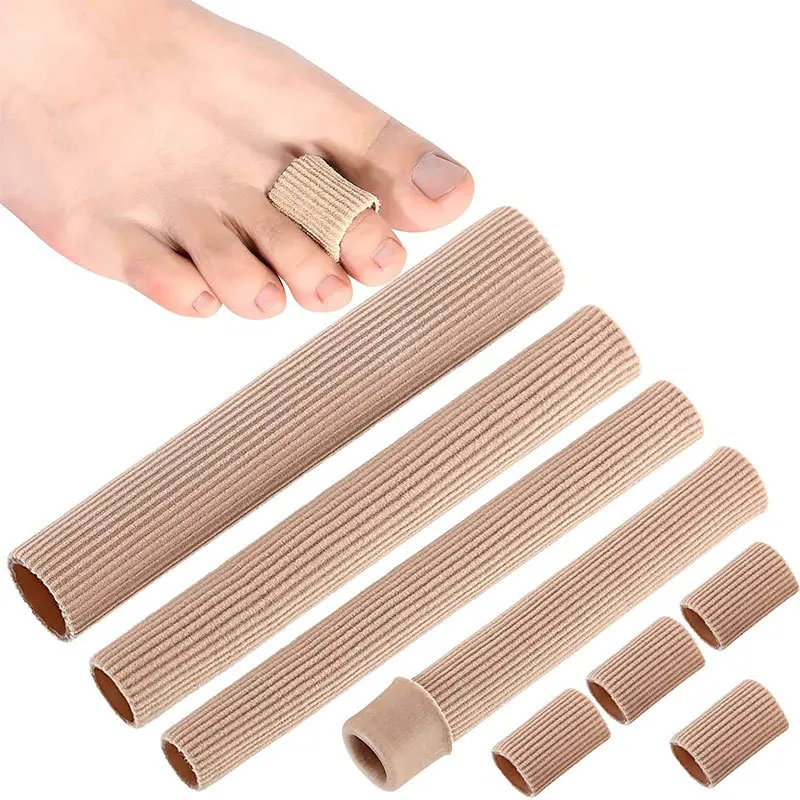 Silicone Cover Cut Fabric Toe Separator Spacer Tube Sleeve Caps Valgus Corrector Hammer Protector Finger Foot Care Pedicure