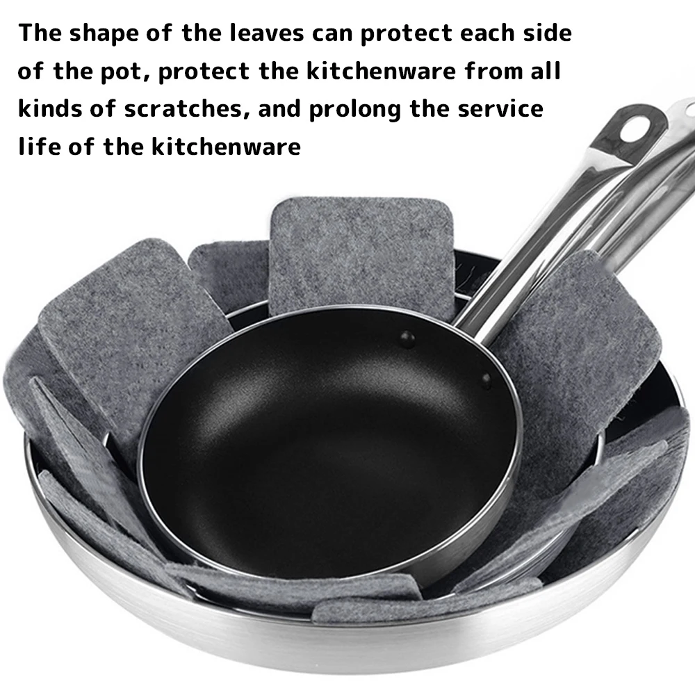 12/24Pcs Pot Protectors Mat 3 Different Sizes (38/35/26 CM) Cookware Protector Felt Pots and Pans Divider Separator Pads
