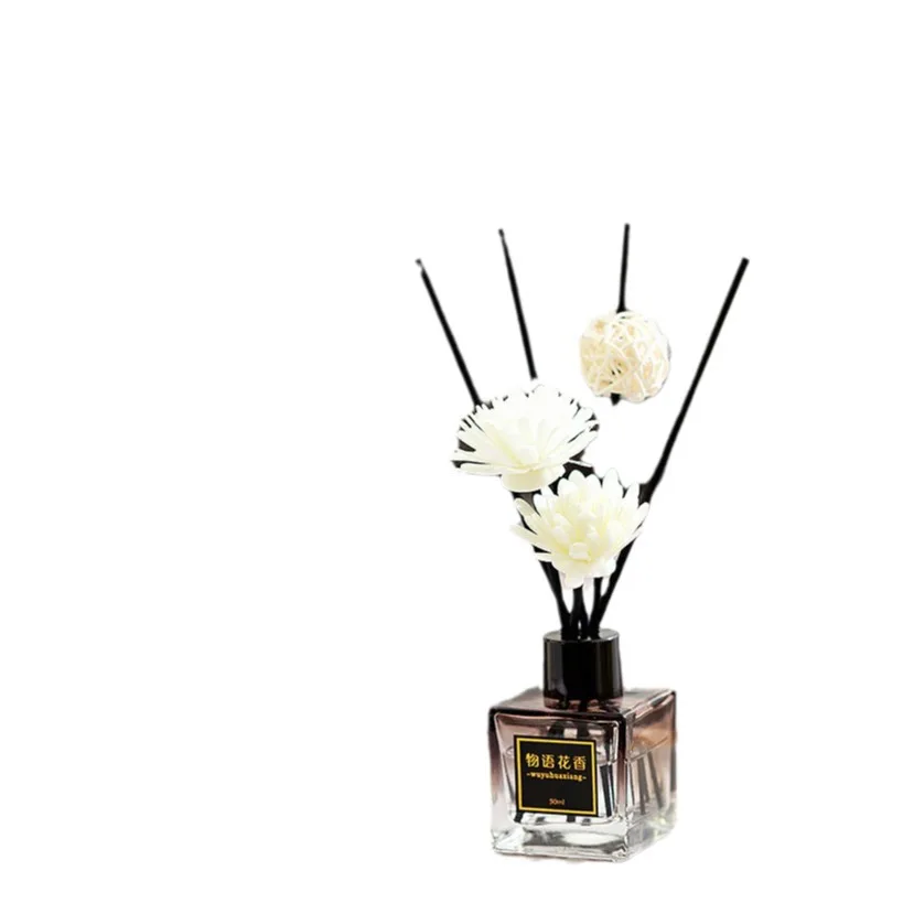 50ml Gradent Color Reed Diffuser Home Fragrance Diffuser Essential Oil Aromatherapy Refill Rattan Sticks Home Decor 1pc