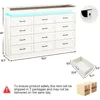 Tall Large Farmhouse 12 Drawers Dresser for Bedroom with LED Light and Power Outlets,Wood Rustic 12 Chests of Drawers for Closet 2