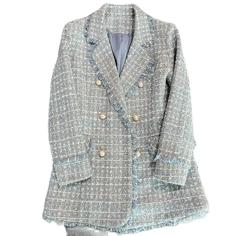 Fashion Spring Women's Jackets Luxury Lady Office Blazers Long Sleeve Suit Jacket Double Breasted Blazer Coat New In Outerwears