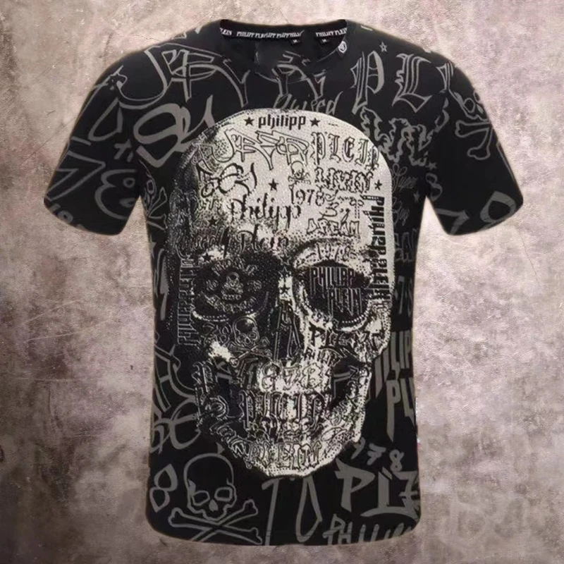

New Trend Skull Short Sleeve T-shirt for Men 2023 Spring/Summer Men's Trend Street Men's T-shirt