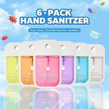 Spray Igienizzante Mani Formato Viaggio, Confezione da 1-6 Pezzi - Gel Idratante Senza Alcool, Flaconi da 45ml per Viaggi, Ufficio e Cura Quotidiana