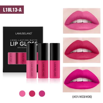 mini 12 colors liquid lip gloss waterproof non stick 24 hours long lasting velvet matte lipstick lip gloss cosmetic makeup care