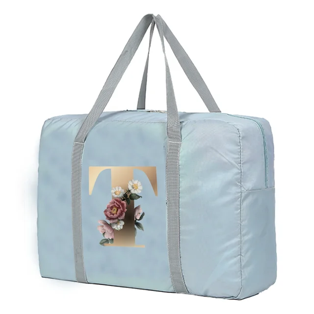 Large Capacity Travel Bag Unisex Organizers Foldable Luggage Handbags  Clothes Storage Duffle Carry on Bags Gold Lettern Series 5gold T