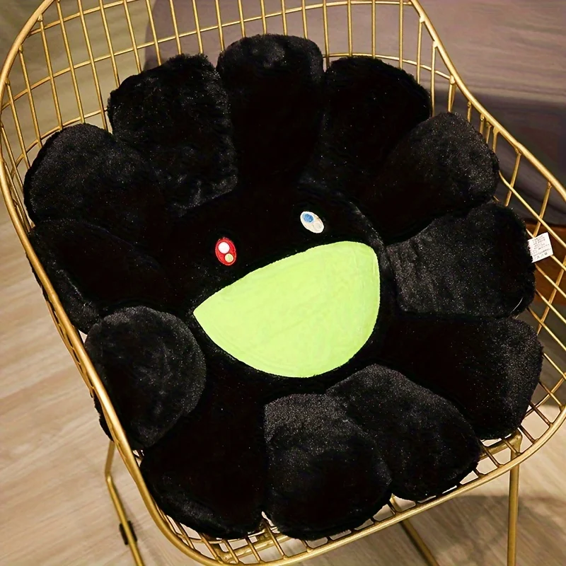 1 Pcs Creative Sunflower Stuffed Cushion Flower Plush Pillow Cute Smile Rainbow Sunflower Decor Pillow Office Back Plush Cushion 2