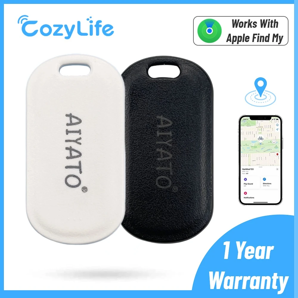 CozyLife Bluetooth GPS Locator Works With Apple Find My APP,Smart Tracker Anti-lost Device Mini Finder Global Positioning