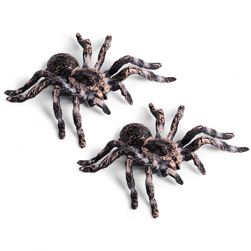 

2Pcs 9.5Cm Large Fake Realistic Spider Insect Model Toy Fun Halloween Scary Prop