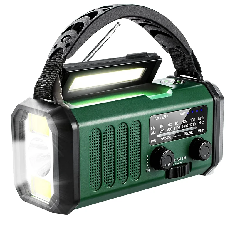 

1 Pcs Solar Power Emergency Hand Crank Radio Plastic AM FM NOAA Weather Radio, SOS, 3 Modes LED Torch,Reading Lamp