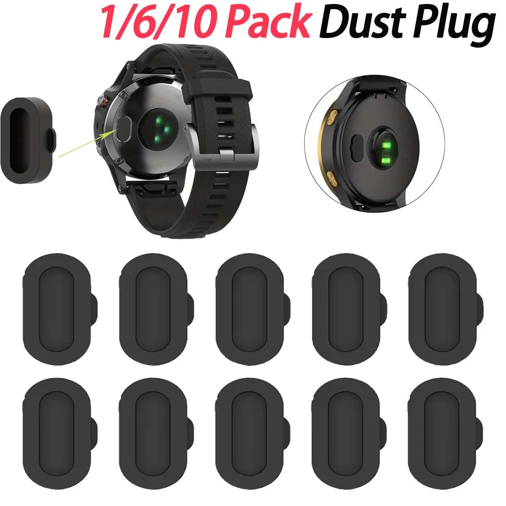 Silicone Dust Plug Anti-Dust Cap Charger Port Protector for Smartwatches (1/6/10 Pack)