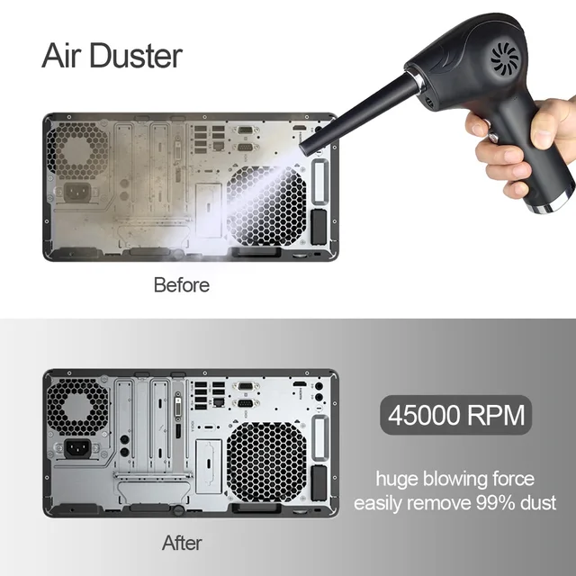 Electric Air Duster Chargeable,Compressed Air Cans USB Cordless Air blower Cleaning Dust Laptop Cleaner Computer PC canned air 6