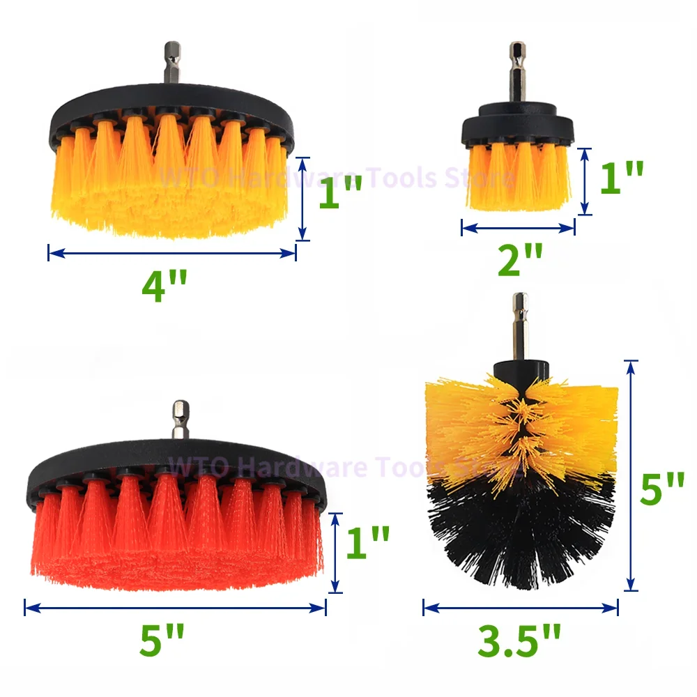14 PCS Drill Scrubber Brush Attachments Set Electric Bathroom Cleaning Brush Extend Long Attachment for Bathroom Kitchen Cleaner