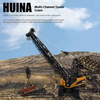 Huina 1:14 15ch Rc Tower Crane Engineering Vehicle Remote Control Tower Crane Alloy 2.4g Wireless Remote Control Crane Boy Toy 1