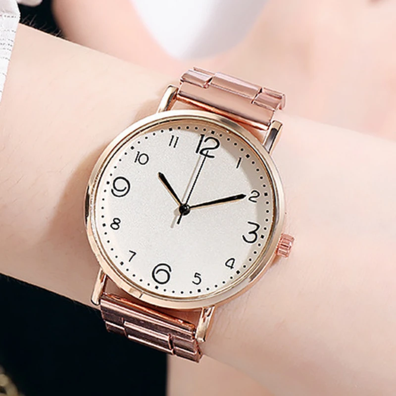 Luxus Frauen Armband Quarz Uhren für Frauen Magnetuhr Damen Sportkleid Rosa  Zifferblatt Armbanduhr Uhr Relogio Femininomagnet Rose Set