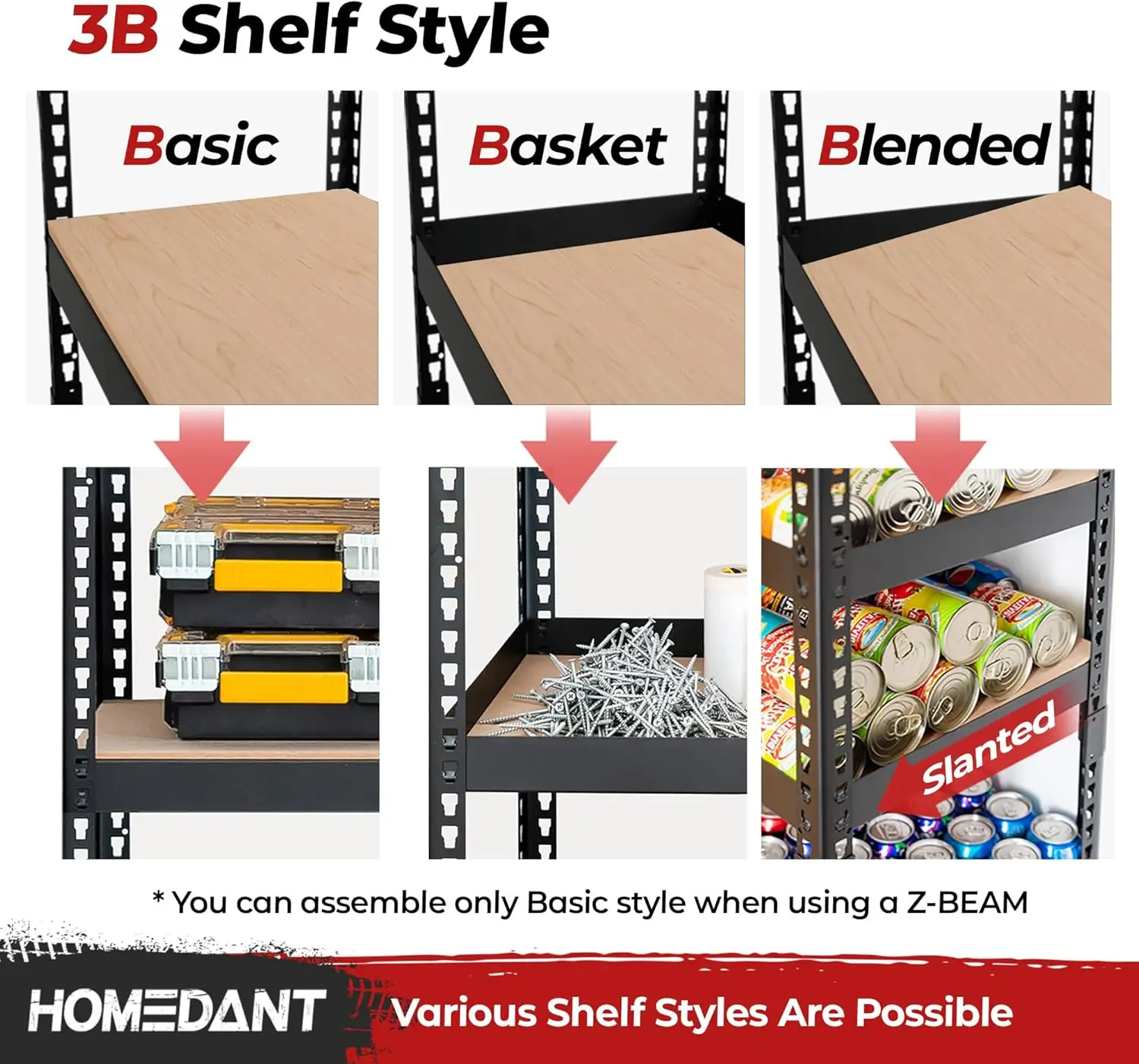 5 Tier Laminated Heavy Duty Garage Storage Adjustable Wide Size Metal Shelving Unit Utility Rack Shelves Organization Shelf Shed 4