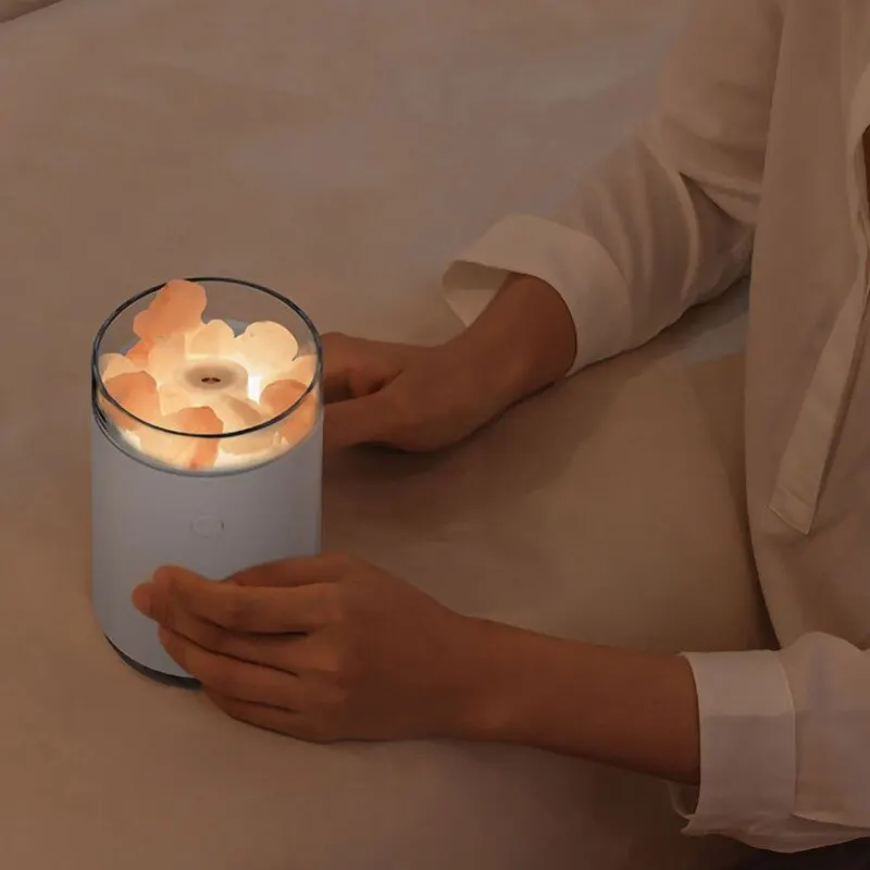 크리스탈 솔트 스톤 가습기 가정용 USB 무소음 공기 청정기, 실내 탁상용 물 보충기, 아로마 테라피 스프레이 기계