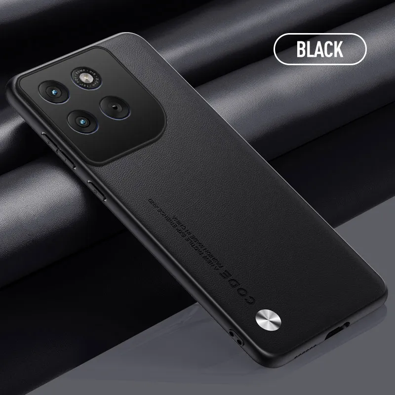 Matte PU Leather Shockproof Phone Case with TPU Soft Frame - Bumper Shell Back Cover