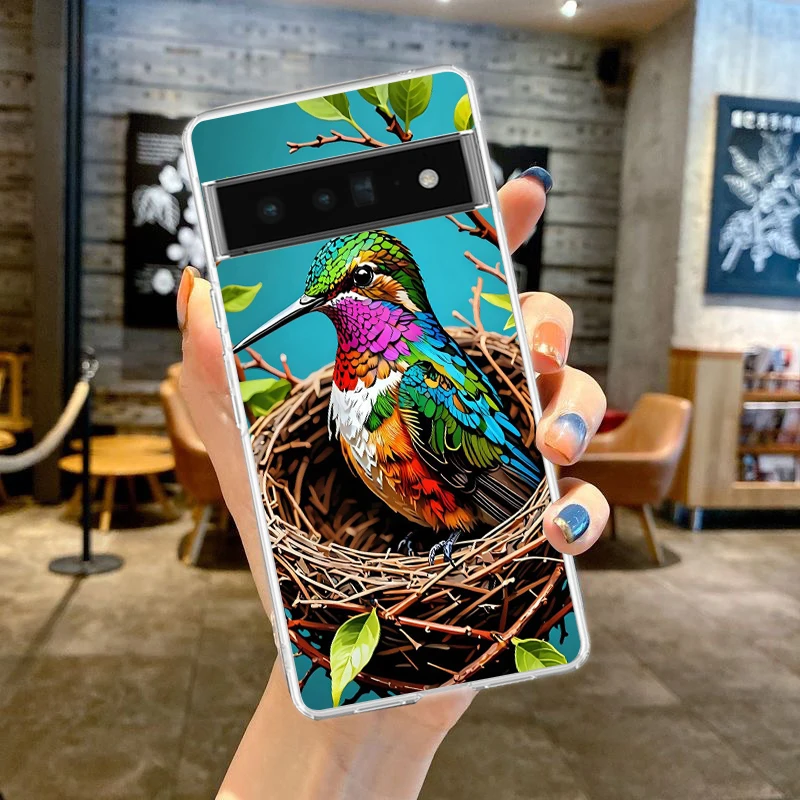 Transparent Soft TPU Hummingbird Phone Case Cover