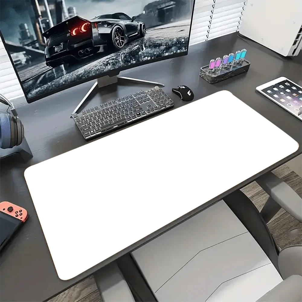 Tapete de mouse branco acessório para jogos xxl bordas costuradas ...