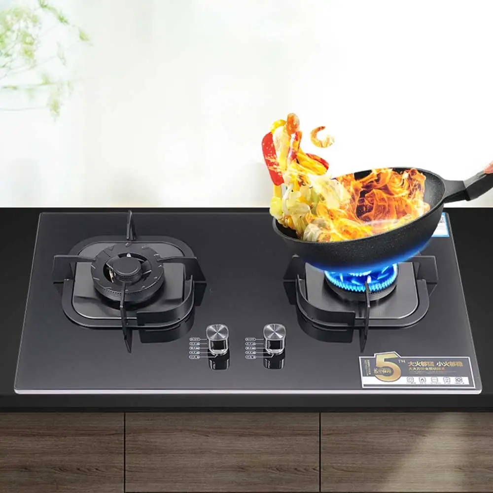 

Kitchen Gas Cooker Double Gas Burner Stove Built-in Dual-purpose Flameout Protection Stainless Steel Hornillo De Gas