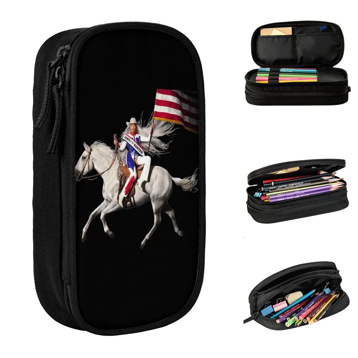 

Cowboy Carter Beyonce USA Pencil Case Pencil Pouch Pen Kids Big Capacity Pencil Bags School Supplies Gift Stationery