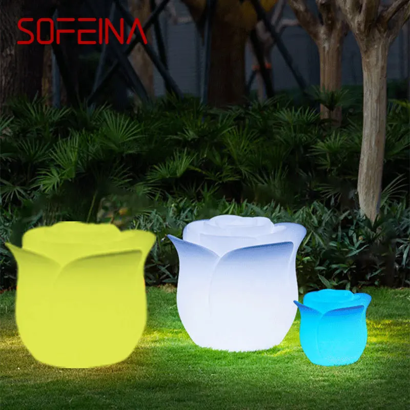 SOFEINA Modern Flower Landscape Lamp USB Electric Creative Lawn Light LED Remote Control Waterproof IP65 for Hotel Garden lighting rose remote control 4 flowers magic trick flower magic close up magic stage magic for lover romantic