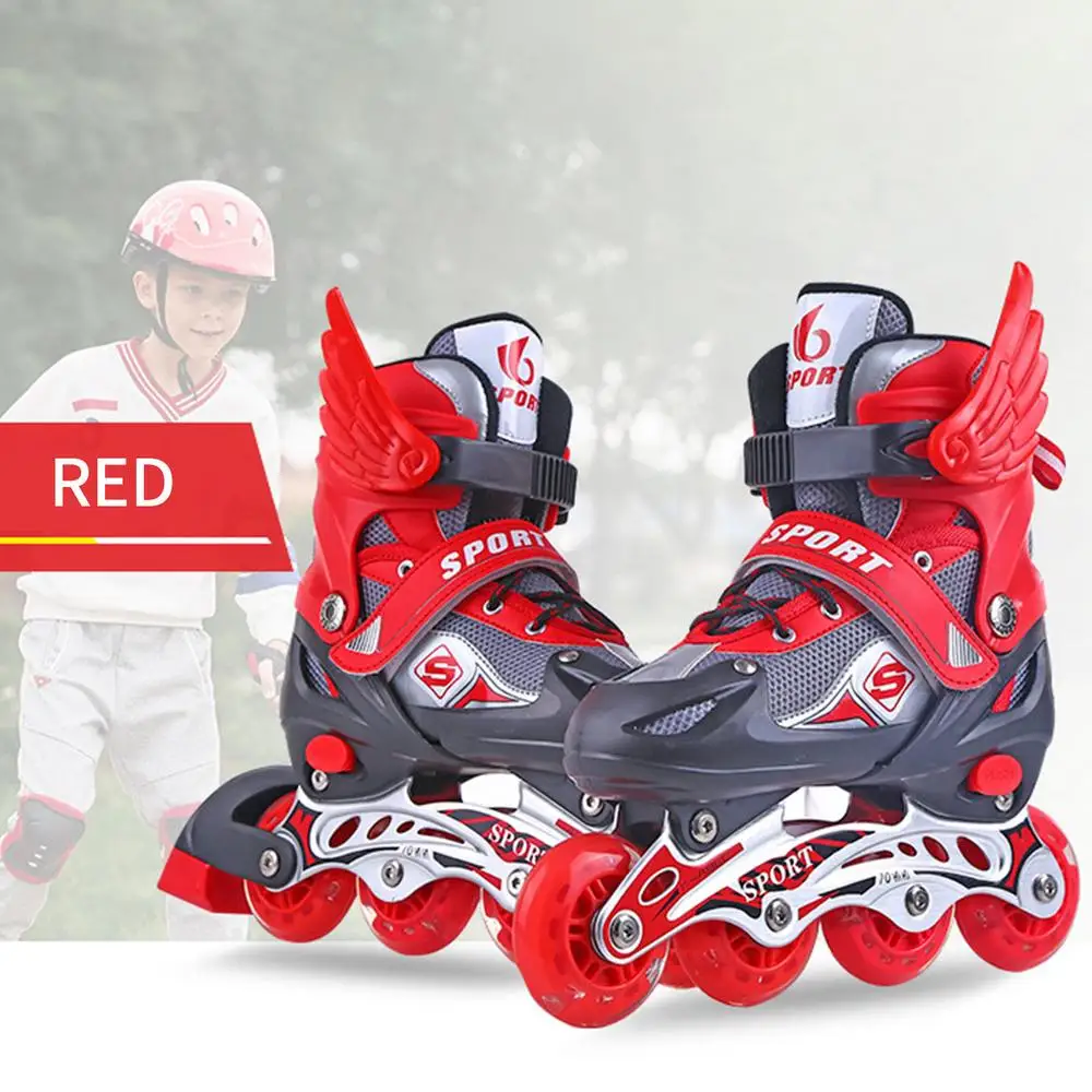 Description Picture 4 of itemBoys Girl Kids Roller Skates Shoes Skating Shoes Sliding Inline Sneakers With 4 Wheels 1 Row Roller Skate Shoes Skates Child