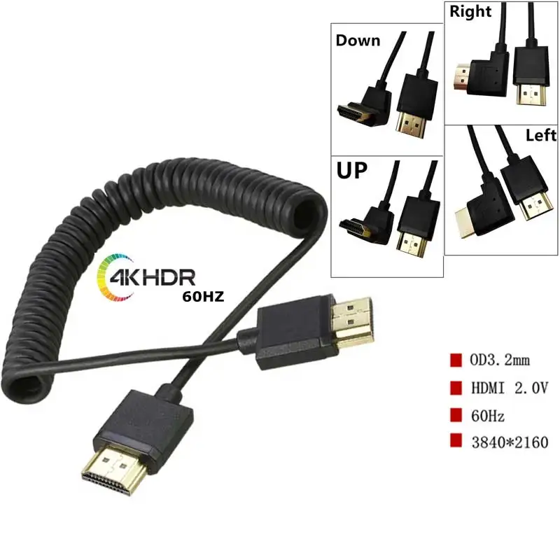 4K*2K@60HZ HDMI-compatible coiled Spiral Cable HDMI