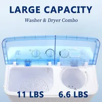 Portable Washing Machine, Mini Twin Tub Washer and Dryer Combo with 17.6 lbs Large Capacity, for Apartment, Dorm, RV, Camping 2