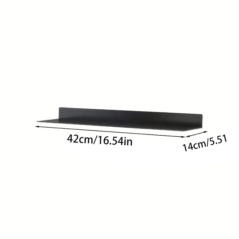 Modern Minimalist Floating Shelf-Mounted Bookcase & Display Shelf with Heavy-Duty Iron in Black/White