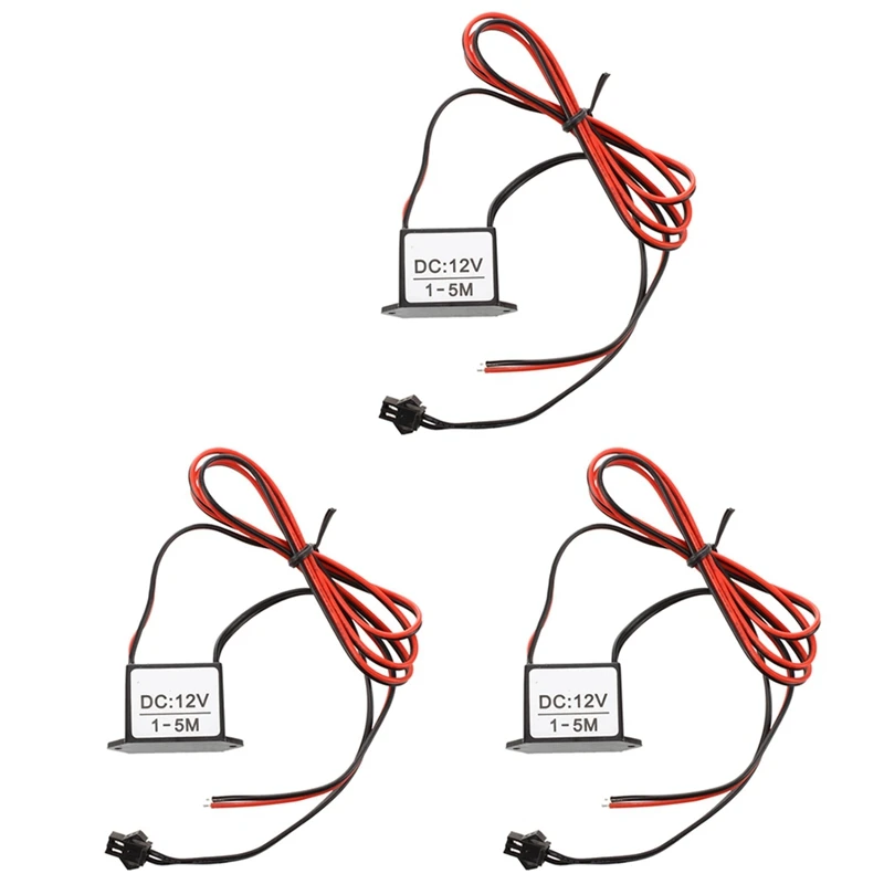 

3X Red-Black Cable DC 12V EL Wire Neon Glow Strip Light Driver Unit Inverter