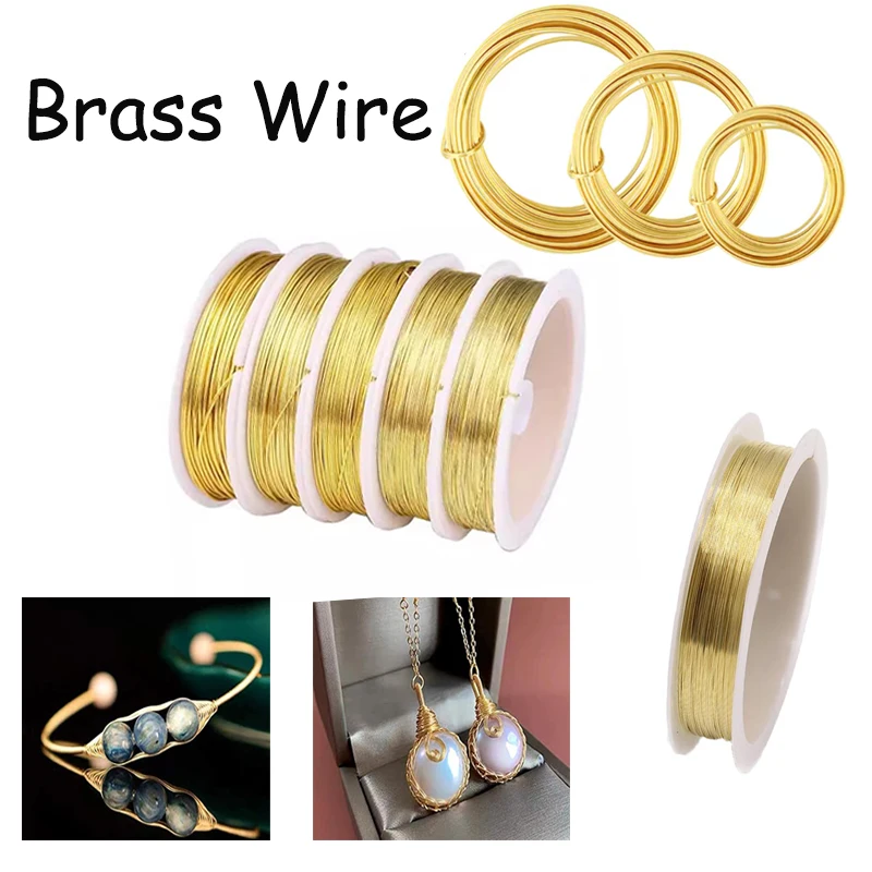 Gold-Colored Brass Copper Beading Wire for Jewelry Making – Various Lengths and Thicknesses