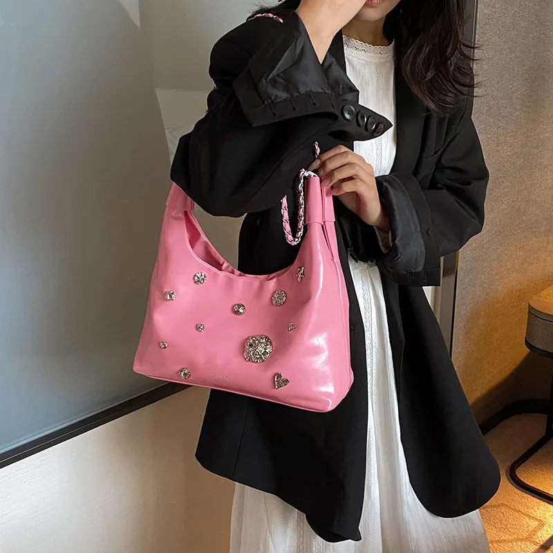 2023 New Brand Designer Ladies Messenger Bag Vintage Chain Shoulder Crossbody Tote Bags For Women Handbags PU Purses