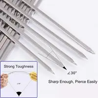 Stainless Steel Barbecue Skewers Stick Set, Reusable Kebab Sticks, Flat Metal, BBQ Tool, Meat, Shrimp, Chicken, 10 Pcs 2