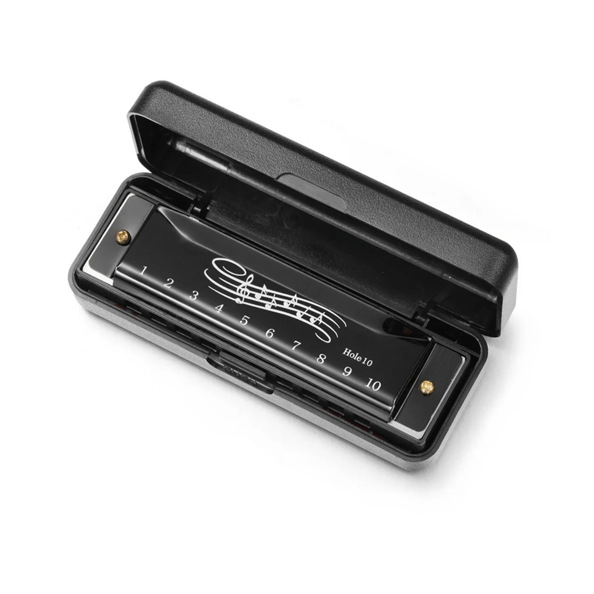 Harmonica of C 10 Hole 20 Tones with Cases for Professional Player Beginners Black